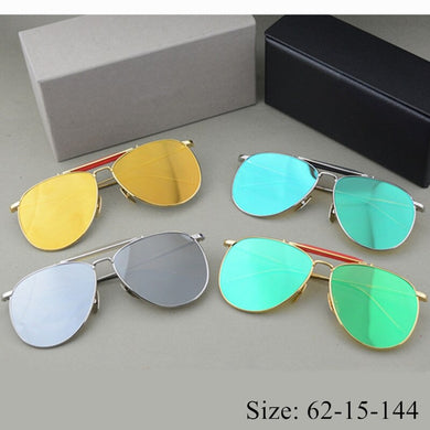 Vintage retro quality pilot sunglasses simple square style thom TB-015 alloy frame coating lens women man  original case
