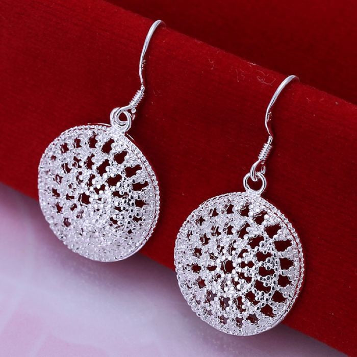 Vintage silver plated earrings super charms women lady gift lovely hot selling fashion jewelry best gift