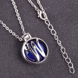 VisionMood 26 Initials Letter 2 In 1 Silver Pendant Choker Mood Necklace Temperature Change Color Feeling Emotional Color Woman