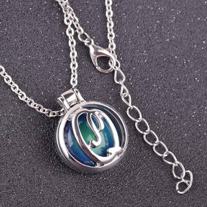 VisionMood 26 Initials Letter 2 In 1 Silver Pendant Choker Mood Necklace Temperature Change Color Feeling Emotional Color Woman