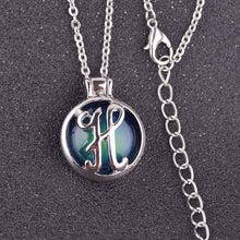 Load image into Gallery viewer, VisionMood 26 Initials Letter 2 In 1 Silver Pendant Choker Mood Necklace Temperature Change Color Feeling Emotional Color Woman