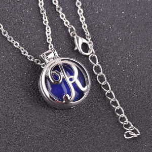 VisionMood 26 Initials Letter 2 In 1 Silver Pendant Choker Mood Necklace Temperature Change Color Feeling Emotional Color Woman