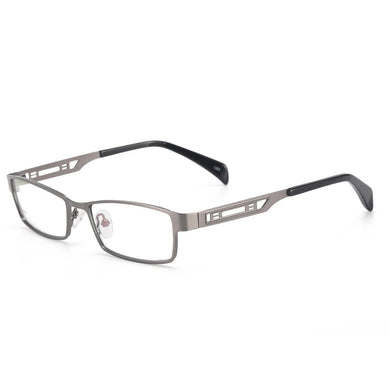 Visionect Men Eyeglasses Rectangular Metal Full Rim Glasses Frame For Prescription Lenses Myopia Reading Varifocal Lens