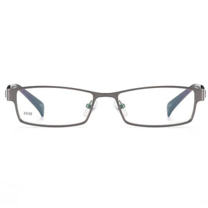 Visionect Men Eyeglasses Rectangular Metal Full Rim Glasses Frame For Prescription Lenses Myopia Reading Varifocal Lens