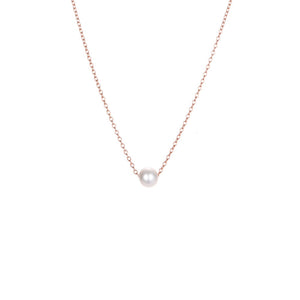 Visunion 316L Stainless Steel Necklace Exquisite Pearl Simple Rose Gold Color Link Chain Necklace Temperament Jewelry New Gift
