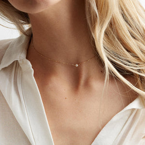 Visunion 316L Stainless Steel Necklace Exquisite Pearl Simple Rose Gold Color Link Chain Necklace Temperament Jewelry New Gift