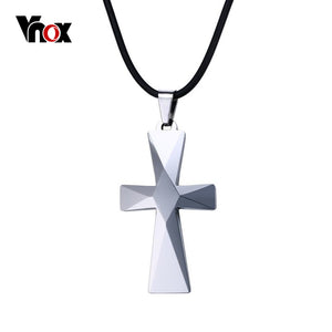 Cross Men's Necklaces & Pendants High Polished Tungsten Carbide Good Luck Necklace for Men Gift Jewelry
