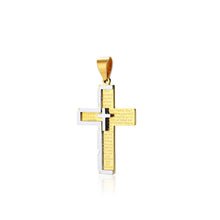 Load image into Gallery viewer, Cross Necklace For Men Byzantine Gold Silve Stainless Steel Chain Catholic Crucifix Pendant Male Punk Rock Ornaments