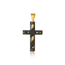 Load image into Gallery viewer, Cross Necklace For Men Byzantine Gold Silve Stainless Steel Chain Catholic Crucifix Pendant Male Punk Rock Ornaments