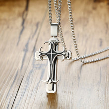 Load image into Gallery viewer, Men&#39;s Double Layers Cross Necklaces Stainless Steel Religious Prayer Male Gifts Jewelry