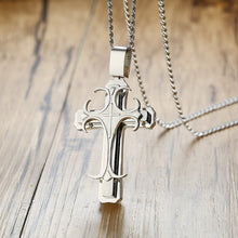 Load image into Gallery viewer, Men&#39;s Double Layers Cross Necklaces Stainless Steel Religious Prayer Male Gifts Jewelry