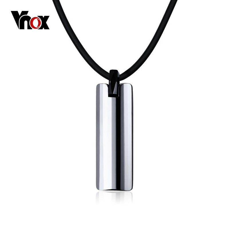 Rock Punk Necklace Men Jewelry 100% Tungsten Carbide Necklaces & Pendants Free Black Chain 20