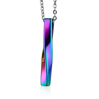 Stylish Twisted Bar Pendant Necklace for Men Unisex Stainless Steel M bius Band Design Multi Color Male Jewellry 20 Chain