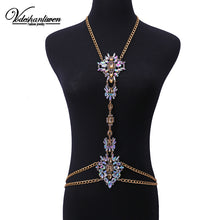 Load image into Gallery viewer, Luxury Crystal Chain Necklace Fashion Charm Waist Chain Luxury Maxi Statement Necklace For Women body jewelry