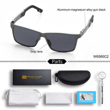 Load image into Gallery viewer, W&amp;E sunglasses men's polarized Aluminum-Magnesium Rectangular Wrap sunglasses driving UV400 Ladies sunglasses trend cool