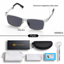 Load image into Gallery viewer, W&amp;E sunglasses men's polarized Aluminum-Magnesium Rectangular Wrap sunglasses driving UV400 Ladies sunglasses trend cool