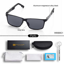 Load image into Gallery viewer, W&amp;E sunglasses men's polarized Aluminum-Magnesium Rectangular Wrap sunglasses driving UV400 Ladies sunglasses trend cool