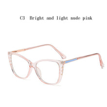 Load image into Gallery viewer, WB607 European  American anti-blue light glasses frame personality cat eye flat mirror female TR spring foot full frame