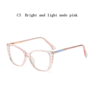 WB607 European  American anti-blue light glasses frame personality cat eye flat mirror female TR spring foot full frame