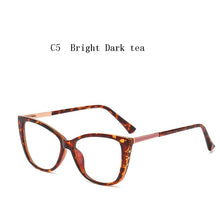 Load image into Gallery viewer, WB607 European  American anti-blue light glasses frame personality cat eye flat mirror female TR spring foot full frame