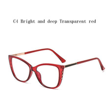 Load image into Gallery viewer, WB607 European  American anti-blue light glasses frame personality cat eye flat mirror female TR spring foot full frame