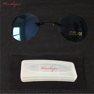 WEARKAPER Matrix Morpheus Style Round Rimsless Sunglasses Men Brand Design Clamp Nose Sun Glasses Oculos De Sol
