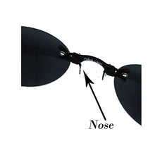 Carica l&#39;immagine nel visualizzatore di Gallery, WEARKAPER Matrix Morpheus Style Occhiali da sole rotondi senza montatura Occhiali da sole da uomo con design a morsetto Occhiali da sole Oculos De Sol 