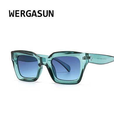 WERGASUN 2023 Cat Eye Vintage Sunglasses Women Square Sun Glasses Sexy Ladies Eyewears UV400 Goggles Glasses