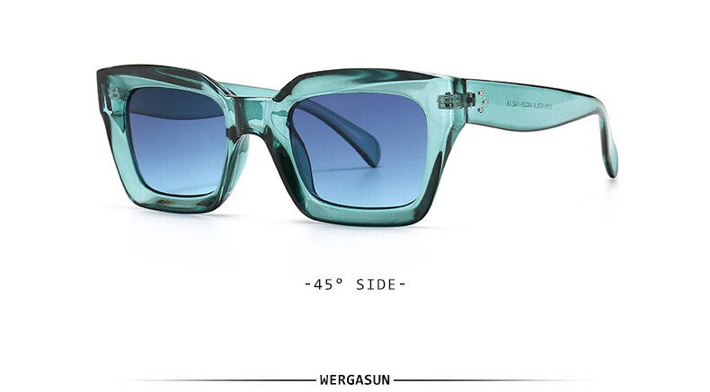 WERGASUN 2023 Cat Eye Vintage Sunglasses Women Square Sun Glasses Sexy Ladies Eyewears UV400 Goggles Glasses