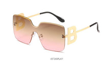 Carica l&#39;immagine nel visualizzatore di Gallery, WERGASUN 2023 Oversized Gradient Sunglasses Women  Brand Rimless Square Metal Female Men Sun Glasses