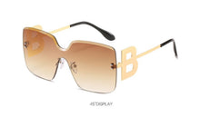 Carica l&#39;immagine nel visualizzatore di Gallery, WERGASUN 2023 Oversized Gradient Sunglasses Women  Brand Rimless Square Metal Female Men Sun Glasses