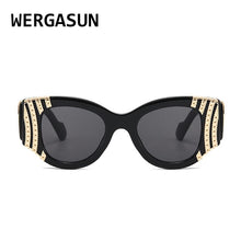 Load image into Gallery viewer, WERGASUN 2023 Vintage Metal Cat Eye Sunglasses Women Brand Designer Sun Glasses Men Cool Shades