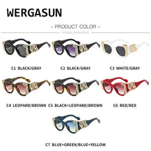 Load image into Gallery viewer, WERGASUN 2023 Vintage Metal Cat Eye Sunglasses Women Brand Designer Sun Glasses Men Cool Shades