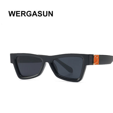WERGASUN 2023 Trendy Sunglasses Men Women  Brand Designer Vintage Classic Black Cat Eye Sun Glasses For Male UV400