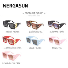 Carica l&#39;immagine nel visualizzatore di Gallery, WERGASUN Brand Designer Sunglasses Women  Retro Sunglasses Women Square Glasses Women/Men  Oculos De Sol
