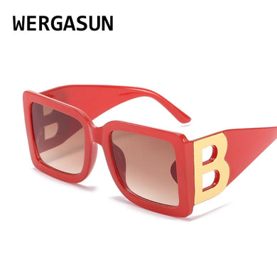 WERGASUN Brand Designer Sunglasses Women  Retro Sunglasses Women Square Glasses Women/Men  Oculos De Sol