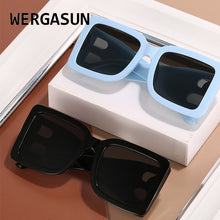 Carica l&#39;immagine nel visualizzatore di Gallery, WERGASUN Brand Designer Sunglasses Women  Retro Sunglasses Women Square Glasses Women/Men  Oculos De Sol