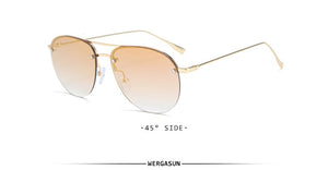 WERGASUN Classic Pilot Sunglasses Women  Brand Designer Glasses Elegant Mirror Aviation Sun Glasses Men Metal Frame Oculos