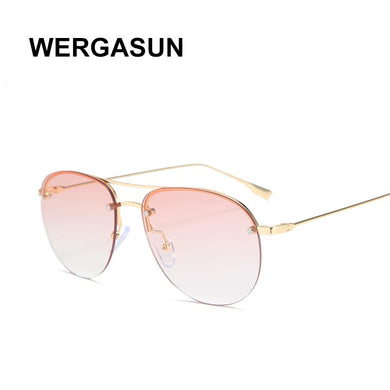 WERGASUN Classic Pilot Sunglasses Women  Brand Designer Glasses Elegant Mirror Aviation Sun Glasses Men Metal Frame Oculos