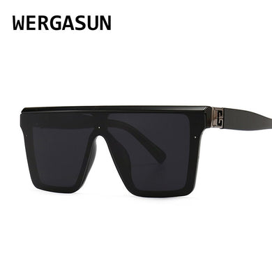 WERGASUN Classic Vintage Square Sunglasses Woman Oversized Sunglasses Woman/Men Retro Sunglasses Lentes De Sol