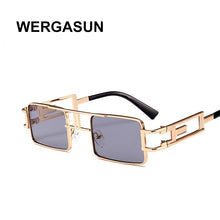 Load image into Gallery viewer, WERGASUN Square Sunglasses Women Metal punk Sun Glasses Female Vintage Retro Shades For Men UV400