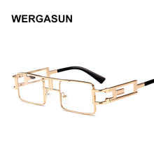 Load image into Gallery viewer, WERGASUN Square Sunglasses Women Metal punk Sun Glasses Female Vintage Retro Shades For Men UV400