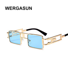 Load image into Gallery viewer, WERGASUN Square Sunglasses Women Metal punk Sun Glasses Female Vintage Retro Shades For Men UV400