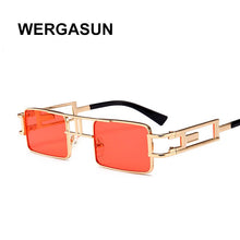 Load image into Gallery viewer, WERGASUN Square Sunglasses Women Metal punk Sun Glasses Female Vintage Retro Shades For Men UV400