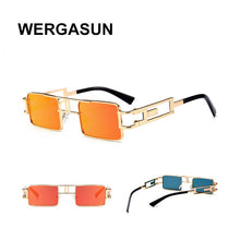Load image into Gallery viewer, WERGASUN Square Sunglasses Women Metal punk Sun Glasses Female Vintage Retro Shades For Men UV400