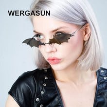 Load image into Gallery viewer, WERGASUN The bat shape Sunglasses Women Brand Designer Vintage Cat Eye Black Sun Glasses Female Lady UV400 Oculos