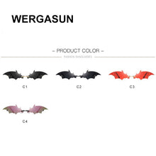 Load image into Gallery viewer, WERGASUN The bat shape Sunglasses Women Brand Designer Vintage Cat Eye Black Sun Glasses Female Lady UV400 Oculos