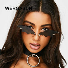 Load image into Gallery viewer, WERGASUN The bat shape Sunglasses Women Brand Designer Vintage Cat Eye Black Sun Glasses Female Lady UV400 Oculos