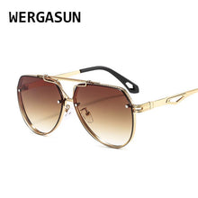 Load image into Gallery viewer, WERGASUN Vintage Round Metal Sunglasses Men Driving Black Retro Mirror Sun Glasses Lady Shade Sunglasses UV400 Oculos De Sol