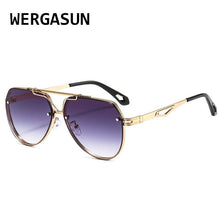 Load image into Gallery viewer, WERGASUN Vintage Round Metal Sunglasses Men Driving Black Retro Mirror Sun Glasses Lady Shade Sunglasses UV400 Oculos De Sol